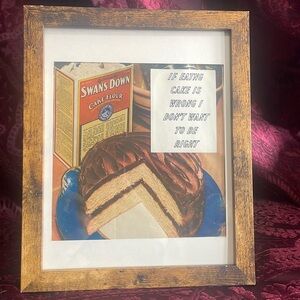 1930’s Vintage Kitchen Cake Recipe Household Magazine Flour Ad 8x10 Frame